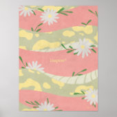 Serpent aux fleurs blanches Poster plat minimalist (Devant)