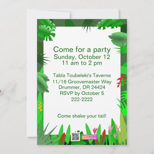 Serpent dans les invitations faites sur commande (Dos)