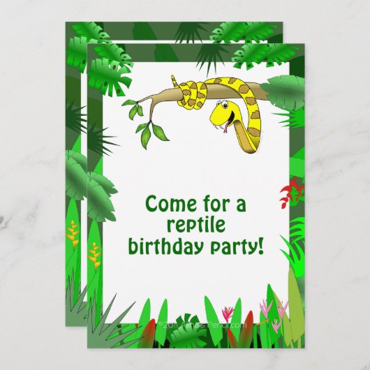 Serpent dans les invitations faites sur commande (Devant / Derrière)