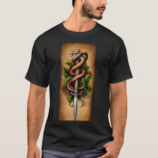 Serpent enveloppé autour d'un T-shirt dagger