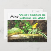 Serpent et grenouille drôle nouvelle adresse carte (Devant / Derrière)