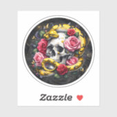 Serpent Floral Avec Sticker Crâne. (Feuille)