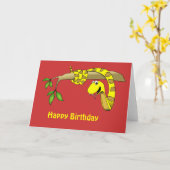 Serpent jaune dans un arbre Reptile Carte blanche  (Fleur jaune)