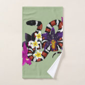 Serpent Lait Floral Exotique Vert (Serviette à main)