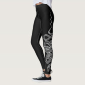 Serpent Noir Croquis Moderne Sport Gymnase Legging (Gauche)