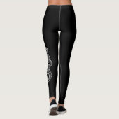 Serpent Noir Croquis Moderne Sport Gymnase Legging (Dos)
