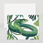 Serpent Vert | Année du Serpent Carte Aquarelle (Devant / Derrière)