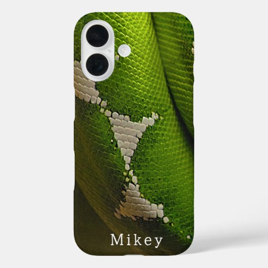 Serpent vert personnalisé coque iphone robuste (Verso)