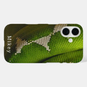Serpent vert personnalisé coque iphone robuste (Verso (horizontal))