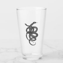 "Serpentes" Gewoon Spooky B&W Pint Glass