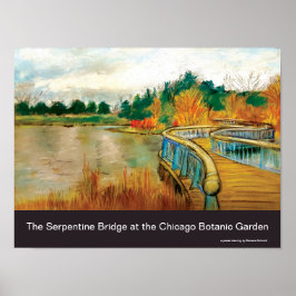 Serpentine Bridge bij de botanische tuin van Chica Poster