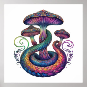 Serpentine Mushroom Enchantment Poster