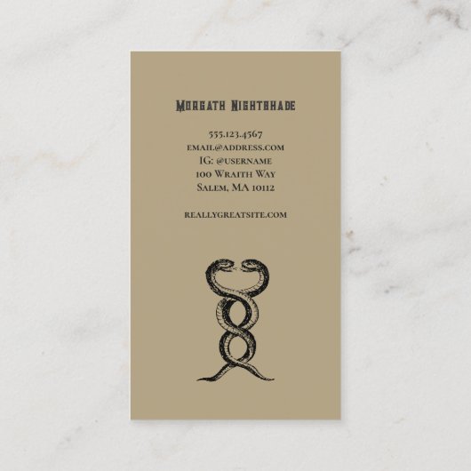 Serpents Carte de visite (Dos)