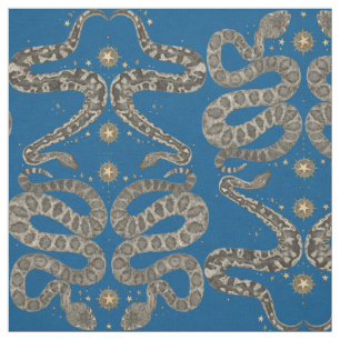 serpents célestes tissu bleu