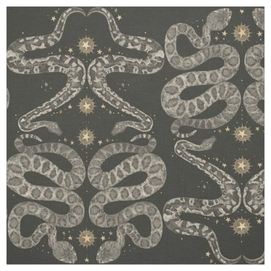 serpents célestes tissu foncé (Échantillon)