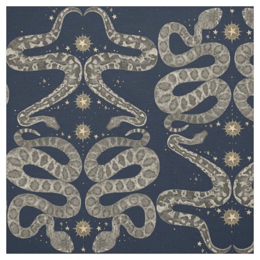 serpents célestes tissu indigo (Échantillon)