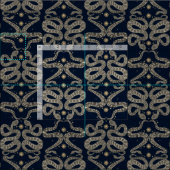 serpents célestes tissu indigo (Carreau)