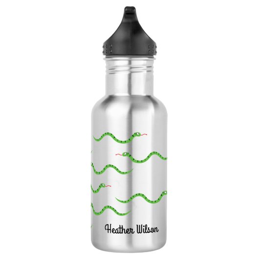 Serpents Enfants Reptiles Bouteille d'eau avec nom (Droite)