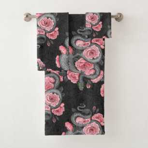 Serpents et roses de pêche