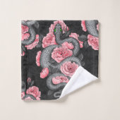 Serpents et roses de pêche (Gant de toilette)