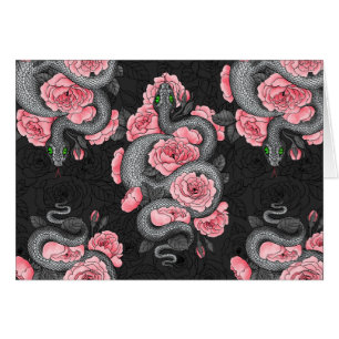 Serpents et roses de pêche