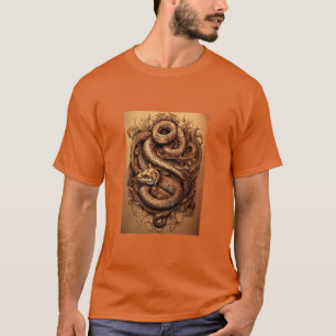 Serpent's Grace: Snake Design Tattoo Vorm T-shirt