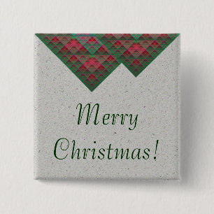 Serpinski's pleinen vol kerstmis vierkante button 5,1 cm