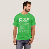 Serrano Pepper Nutrition Fact Funny Thanksgiving C T-shirt (Voorkant volledig)
