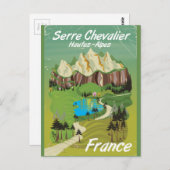 Serre Chevalier, Franse skiposter Briefkaart (Voorkant / Achterkant)