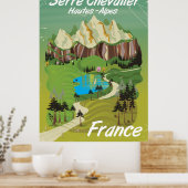 Serre Chevalier, poster de voyage ski France (Cuisine)