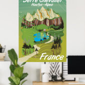Serre Chevalier, poster de voyage ski France (Bureau à domicile)