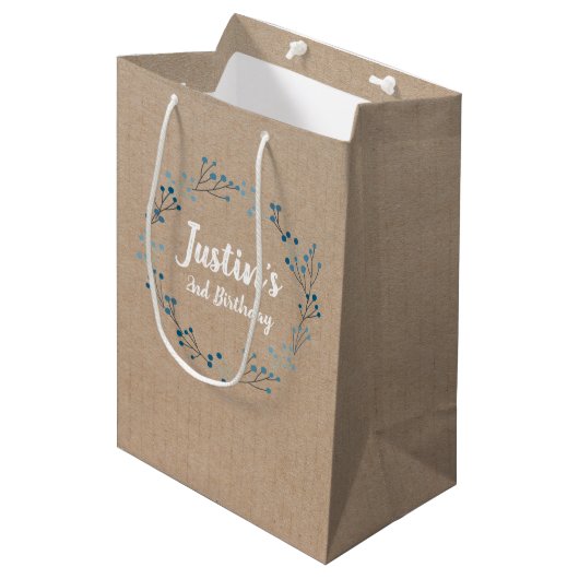 Serre de fleurs Vintage Anniversaire Sac cadeau d' (Devant Angle)