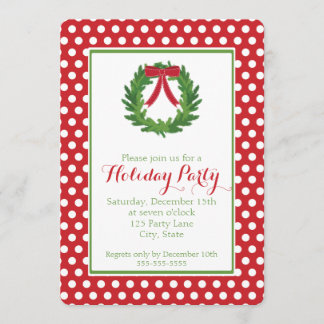 Serre de Noël, Red Polka Dot Invitation de vacance