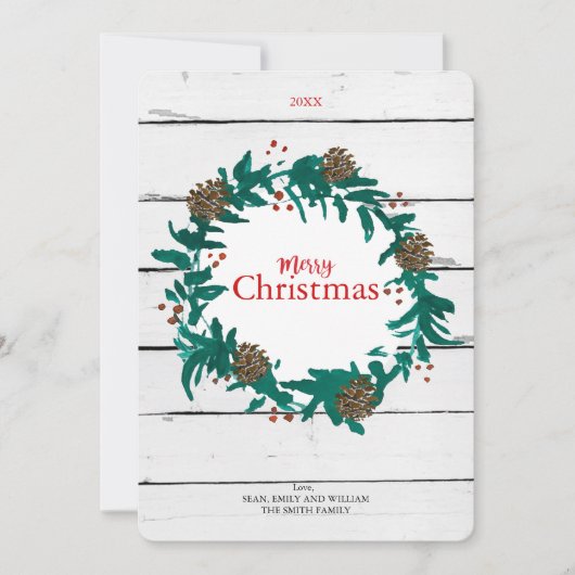 Serre de Noël traditionnelle avec carte Pinecones (Devant)