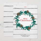 Serre de Noël traditionnelle avec carte Pinecones (Devant / Derrière)