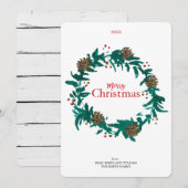 Serre de Noël traditionnelle avec carte Pinecones (Devant / Derrière)