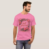 Serre Florale Romantique Juste Marié Mens Tshirt (Devant entier)