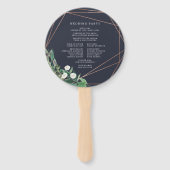 serre | Waterverf Botanisch huwelijksprogramma Handwaaier (Achterkant)