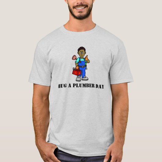 Serrez un T-shirt Jour de plombier avec du plombie (Devant)
