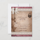 Serrures et clés de coeur Vintage romantique RSVP (Dos)