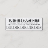 serrurier. carte perforée de fidélité (Dos)