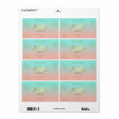 Sérum de lissage rose et bleu or Étiquette (Feuille entière)