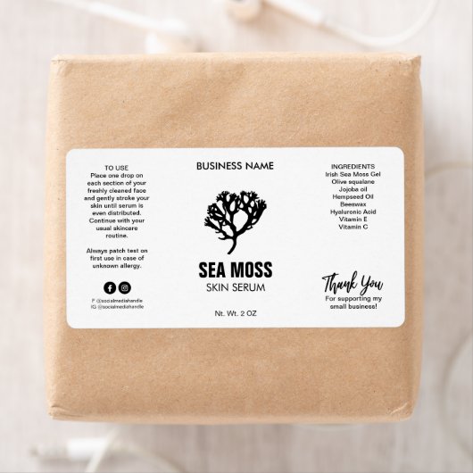 Sérum de mousse de mer Étiquettes (En situation)