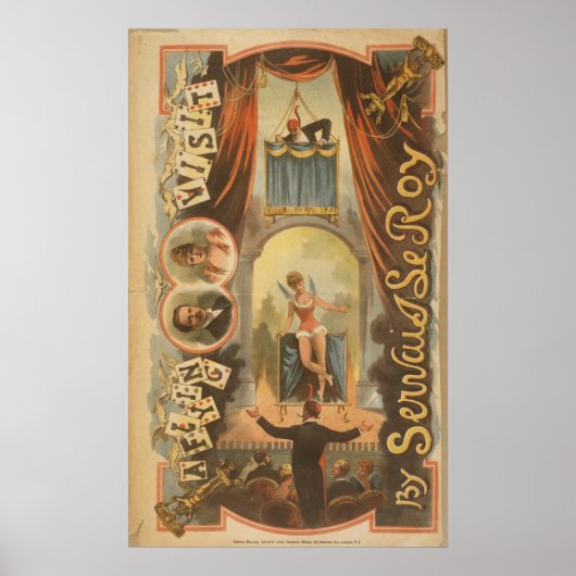 Servais Le Roy Magicien Illusion VAUDEVILLE Poster (Devant)