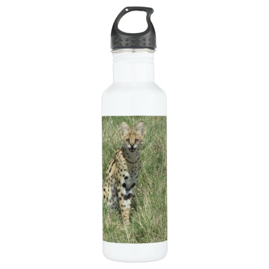 Serval cat roestvrijstalen waterfles (Voorkant)