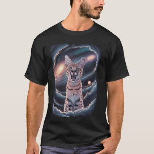 Serval Kat Galaxy Bengaalse Kat Ruimte Feline 1 T-shirt