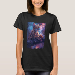 Serval Kat Galaxy Bengaalse Kat Ruimte Katachtige T-shirt