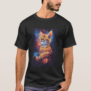 Serval Kat Galaxy Bengaalse Kat Ruimte Katachtige T-shirt