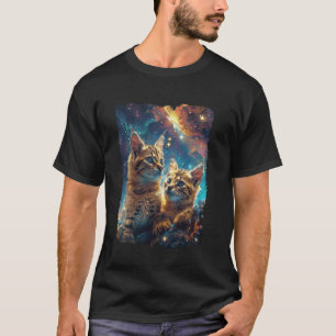 Serval Katten Galaxy Bengaalse Kat Ruimte Katachti T-shirt