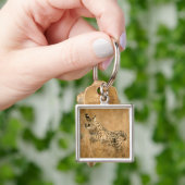 Serval (Leptailurus Serval) Springend Sleutelhanger (Hand)